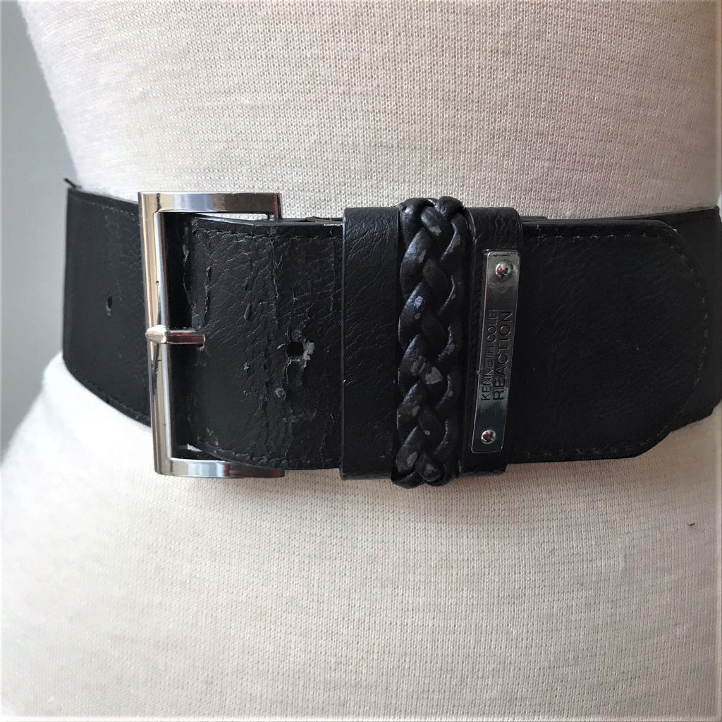 Kenneth Cole Black Leather Belt Stretch